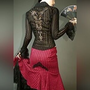 Do Not Buy! ISO Lip Service Blue Bell Knoll Long Sleeve Top & Skirt Black 🖤